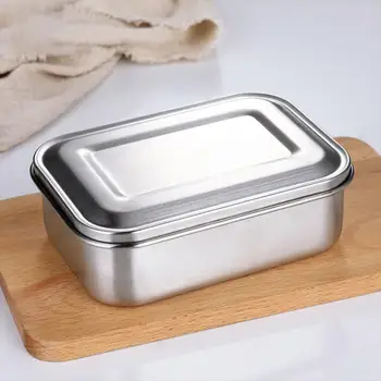 

800ml Thickened Multifunctional Practical Convenient Dustproof Square Lunch Box Stainless Steel School Student Food Container