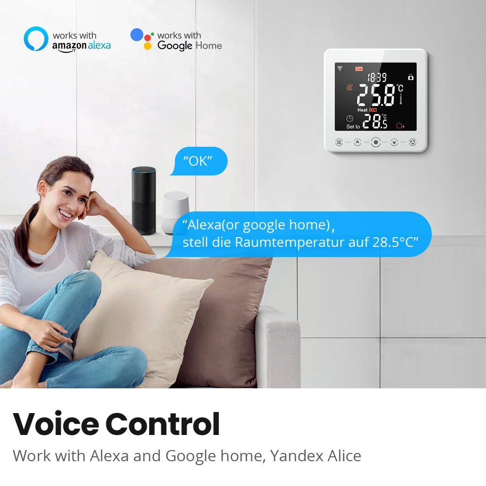 onndo wifi termostato controlador de tuya inteligente termostato elétrico funciona com alexa casa do google