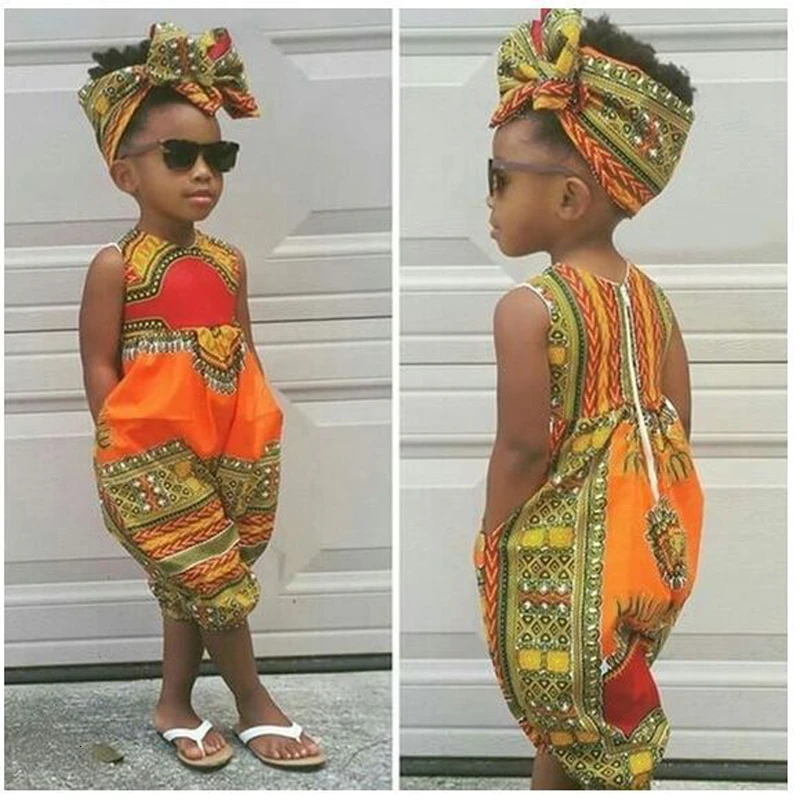 Vestidos de verano para niños, estampado de moda para niñas pequeñas Bazin, mono bohemio para niños Riche Ankara, ropa de África|Ropa africana| - AliExpress