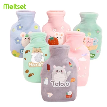 

350ML Plush Hot Water Bottle Warm Cute Cartoon Animal Hand Warmers Girls Student Pocket Warmer Rubber Hot Water Bag Home