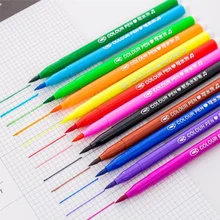 12/18/24 Цвета Рисование Раскрашивание акварельных маркерных ручек моющиеся мягкой головкой маркер для рисования в стиле «граффити» изогнутым наконечником ручки школьные принадлежности