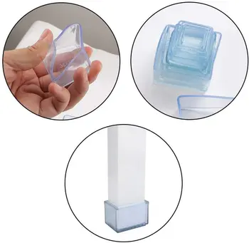 

4 Pcs Silicone Table Chair Leg Mat Non-slip Able Chair Leg Caps Foot Protection Bottom Cover Pads Wood Floor Protectors