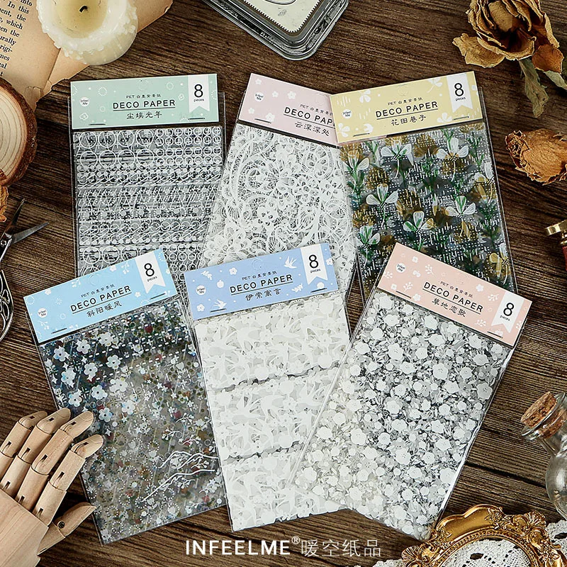 

8 pcs/pack Sunshine Breeze Series PET Bullet Journal Decorative Stationery Stickers Scrapbooking DIY Diary Album Stick Lable