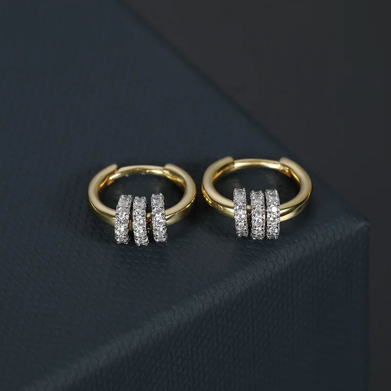 Fashion Earrings For Women Statement Small Circle Zircon Geometric Rhinestone Luxury Designer Jewelry For Women ZK40