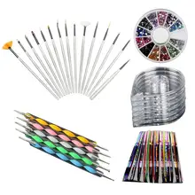 Акриловый маникюрный набор для ногтей, 12 цветов, стразы, 15 шт., кисть для украшения из акрила, ручка, кисть для ногтей, набор инструментов для начинающих