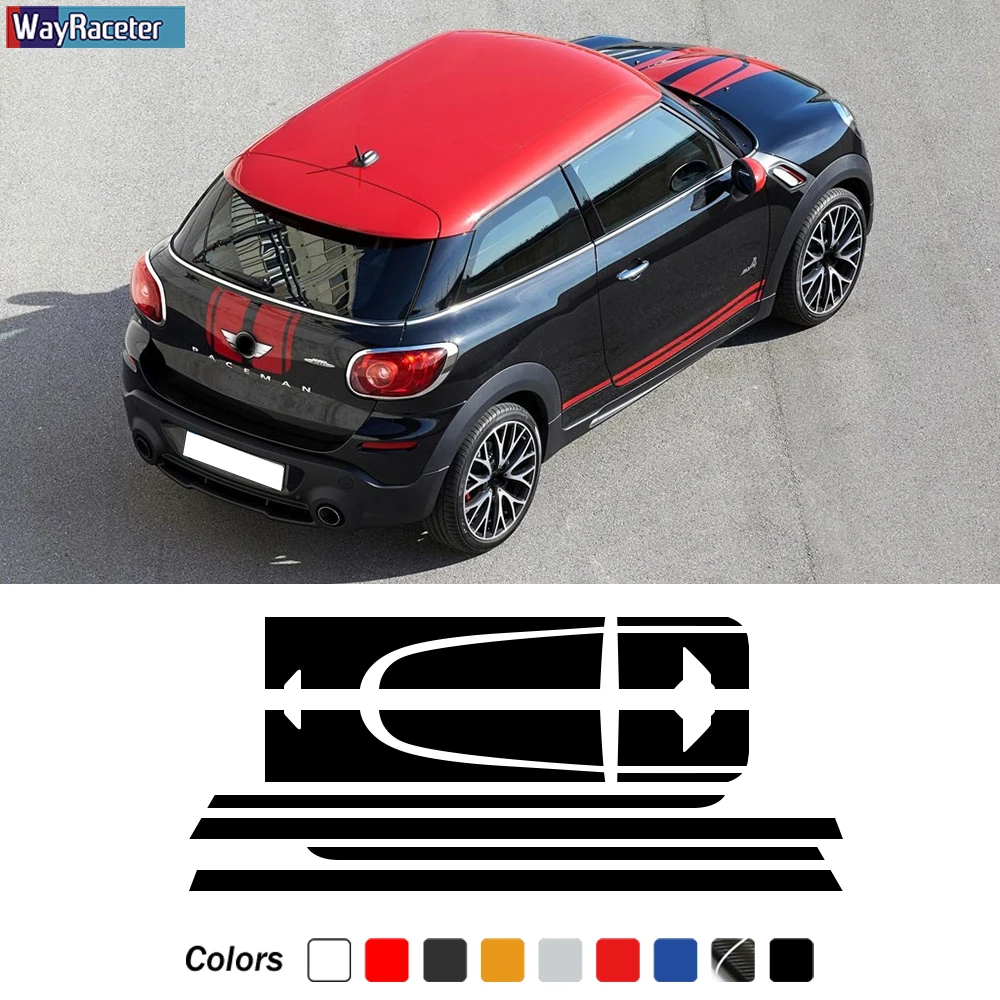 

Car Hood Engine Cover Vinyl Trunk Rear Body Kit Decal Side Stripe Sticker For MINI Paceman R61 JCW John Cooper Works Accessories