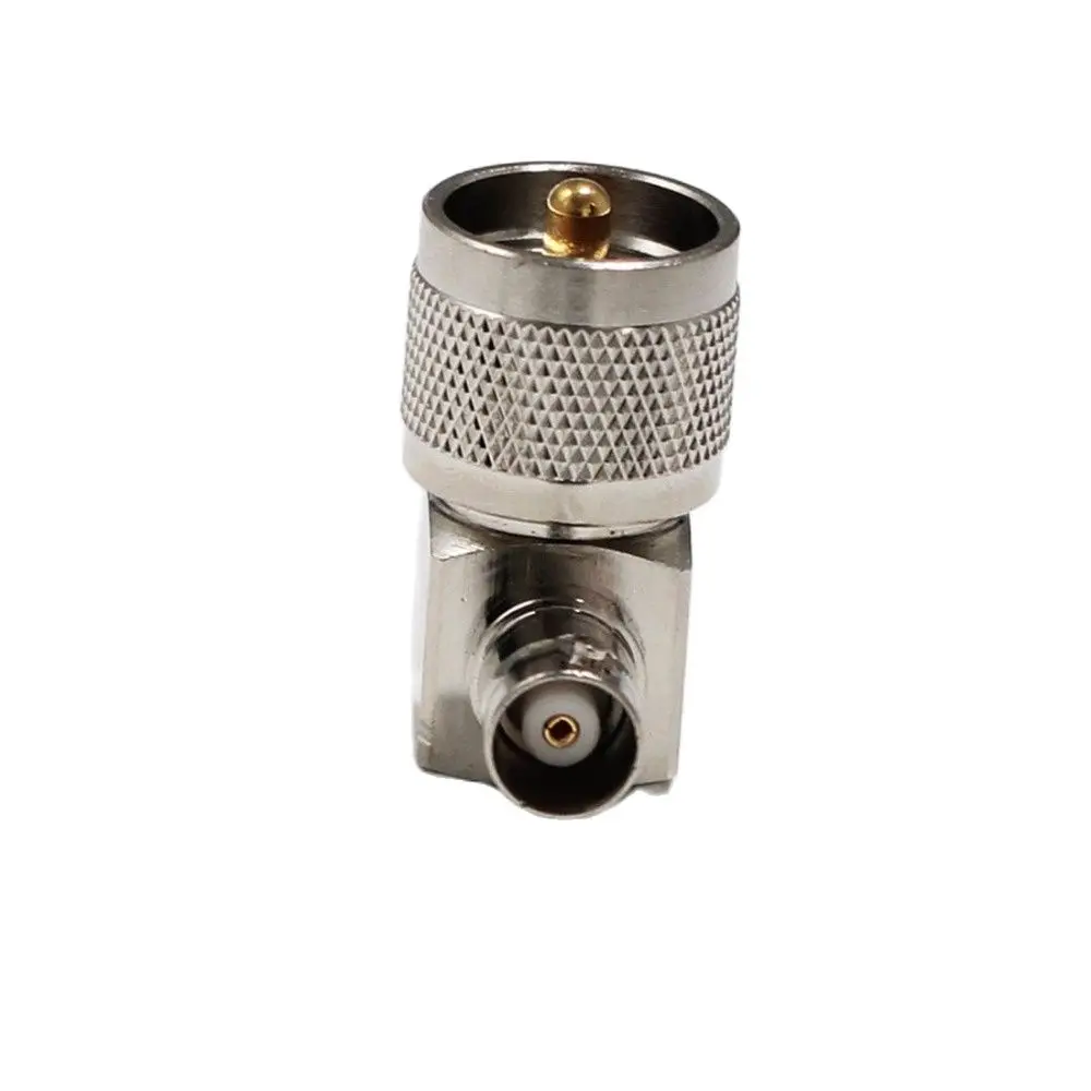 1pc  UHF Male Plug  switch  BNC Female Jack  RF Coax Adapter Convertor  Right  Angle  Nickelplated for WIFI antenna