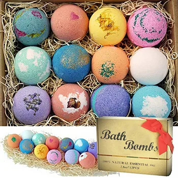 

12PCS High Quality Bubble Bath Ball Shower Bomb Skin Essential Oil Moisturizing Exfoliating Bath Salt Ball 12 Flavors1.15