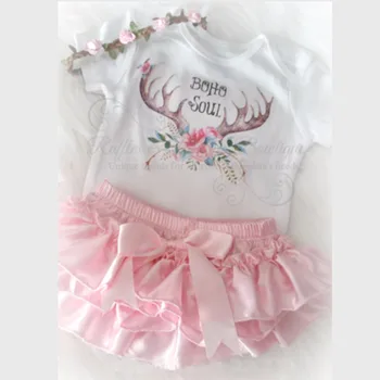 

2020 New Xmas Clothes Kid Baby Girls Christmas Deer Romper Princess Pink Tutu Skirt Infant Toddler Outfits Children Clothes