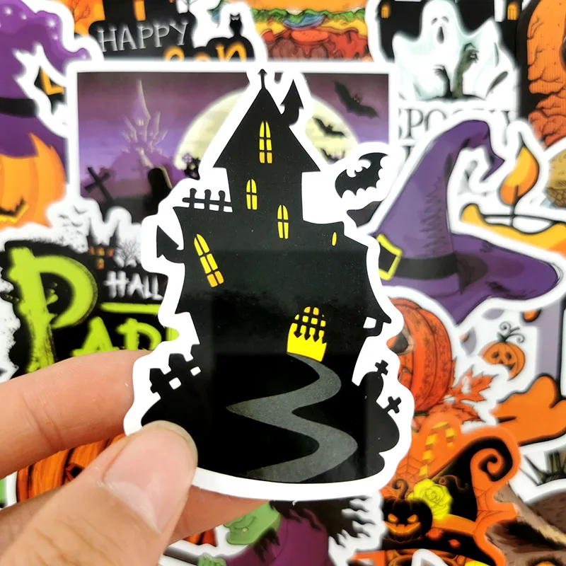 50 Pcs/set All Saints' Day Waterproof Pvc Halloween Stickers Doodle Sticker For Skateboard Car Refrigerator Laptop Stickers