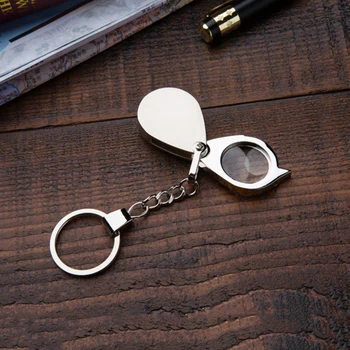 

Portable 10X Key Ring Glass Magnifier With Key Chain Magnifying Glass Book Reading Loupe Pocket Outdoor Tools
