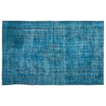 

Handmade Turquoise Vintage Overdyed Turkish Area Rug 157x247 Cm-5'2''X8'1''