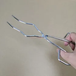 Pinzas de crisol de Metal, equipo de enseñanza de laboratorio de química, resistente a altas temperaturas, niquelado, junior high school, 22cm