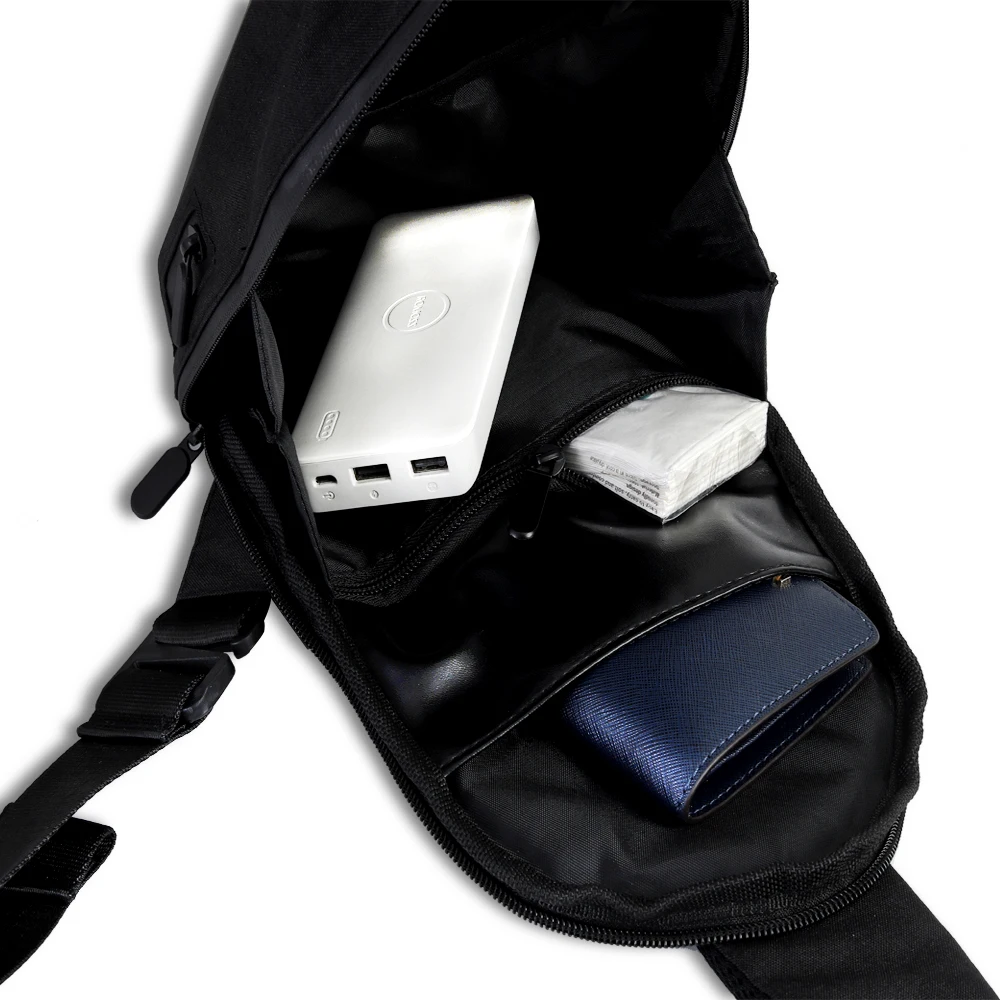 Black Multifunction Hard Shell Unisex Riding Chest Pack Waterproof Cycling Bike Sling Backpack Zip Shoulder Bag Outdoor Sports