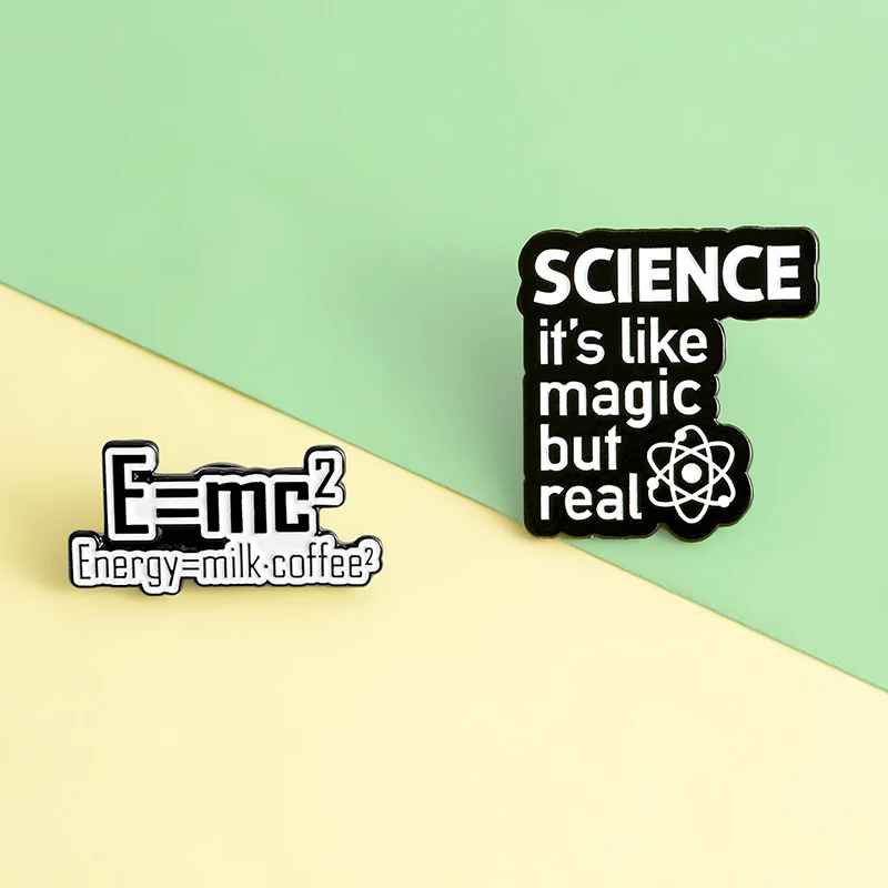 Fun Phrases Enamel Lapel Pins Scientific formula Brooches Badges Knowledge Fashion Jewelry for Friends Wholesale | Украшения и
