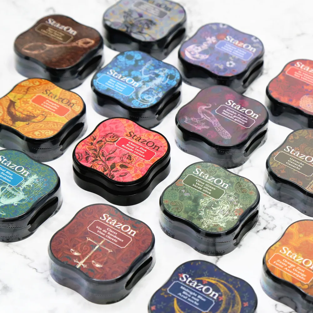 Японские чернильные подушечки TSUKINEKO Stazon Mini быстросохнущие на масляной основе