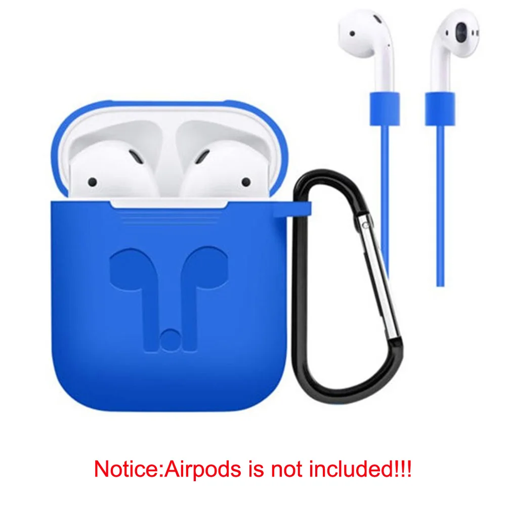 Аксессуары для airpods, силиконовый чехол, чехол для наушников, чехол, анти потеря, ремешок, держатель, наушники, карабин, пряжка, упаковка из 5 штук - Цвет: Blue color