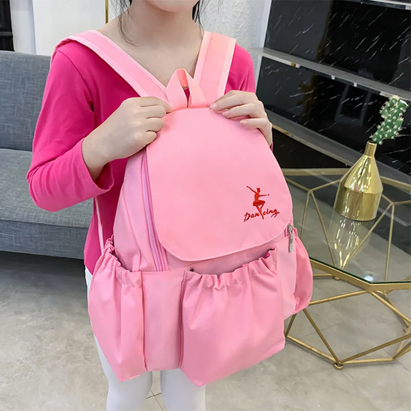 

Kids Girls Ballet Bag Dance Bag School Shoe Gym Bag Children Backpack Toe Shoes Embroidered Shoulder Bag for Kids Dancing Ballet