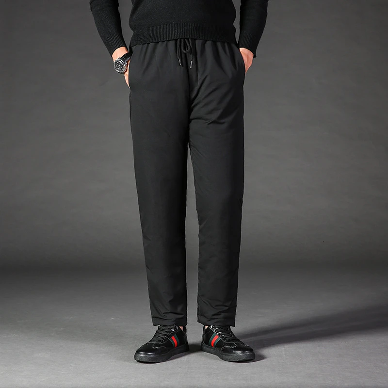 Men Winter Outdoor Down Pants Thicken Waterproof Warm White Duck Down Padding Trekking Windproof Light Male Straight Trousers
