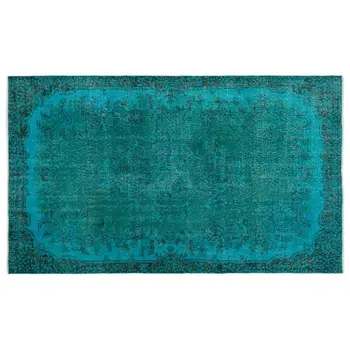 

Handmade Turquoise Vintage Overdyed Turkish Area Rug 150x254 Cm-4'11''X8'4''