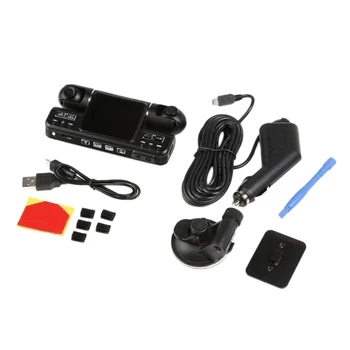 

Cycle Car Dvr Dual Lens I4000 Hd Car Dvr Camera Recorder 2.0 Inch Lcd G-Sensor 320 Degree 2 Camera Dash Camera+32Gb Memory Card
