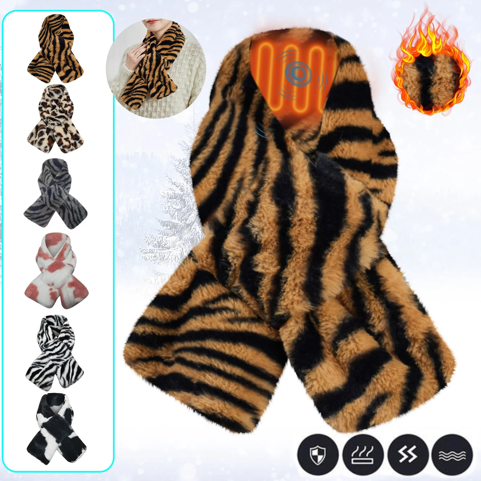 

Winter Scarf Women Warm Heating Bib Neck Protection Vertebral Shoulder Shawl Female Electric Heat Scarves q5