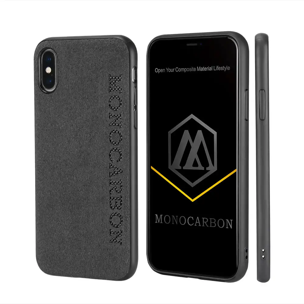MONOCARBON Тонкий чехол Alcantara для iPhone X XS XR XS Max ультра тонкий чехол