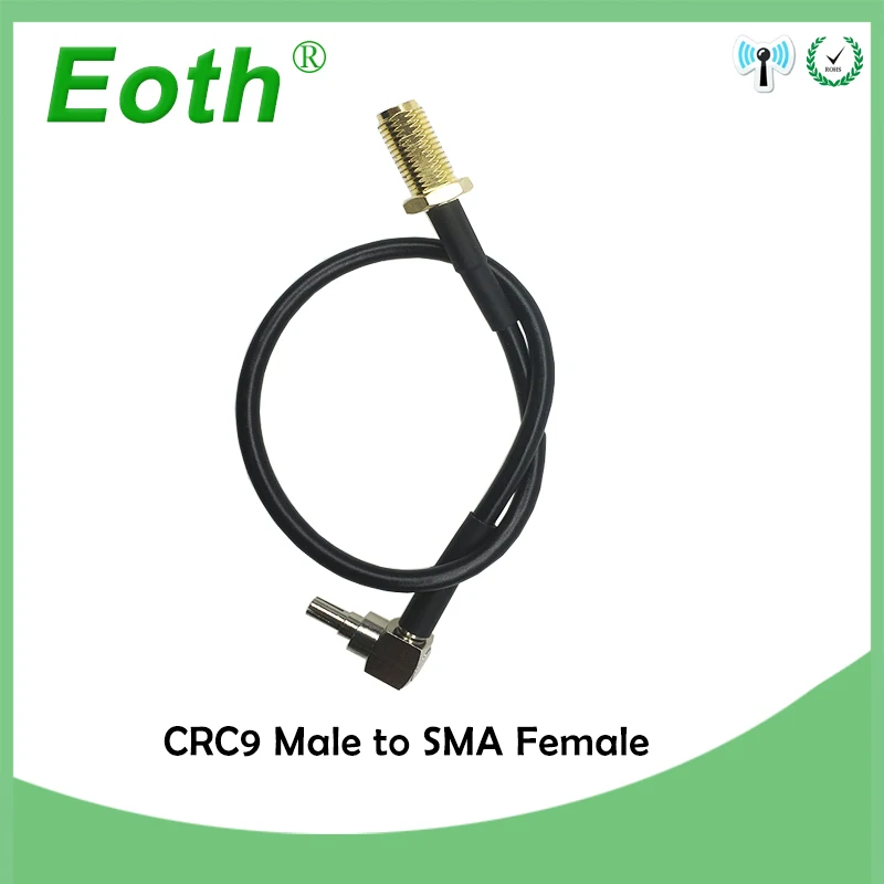 2шт 3g HUAWEI модем адаптер SMA гнездо Гайка переключатель CRC9 правый угол косички кабель RG178 15 см " адаптер