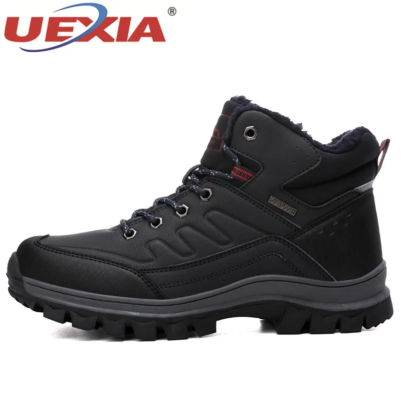 UEXIA New Winter Plush Fur Snow Boots Shoes Supper Warm Men's Sneakers Footwear Fashion Outdoor Ankle Outdoor sport Casual