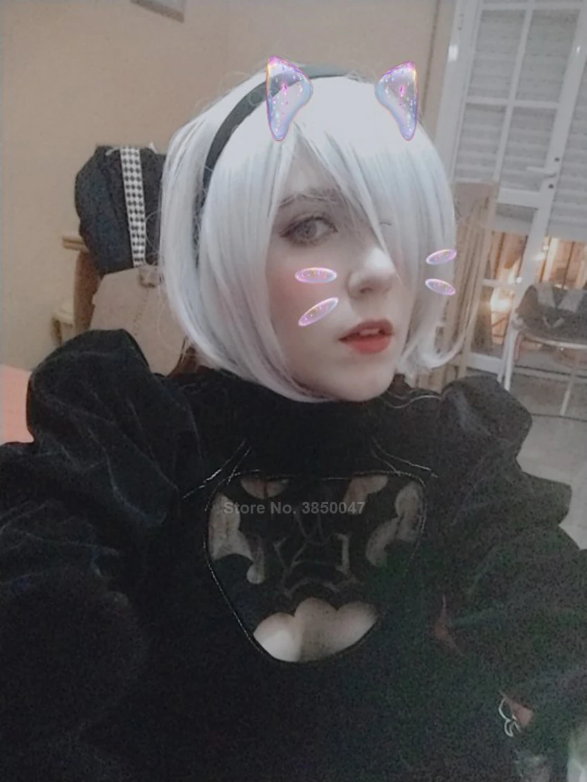 DokiDoki-SR игра Nier Automata Косплей Костюм jorha 2B сексуальная одежда набор девушка черное платье парик Хэллоуин костюмы для женщин вечерние