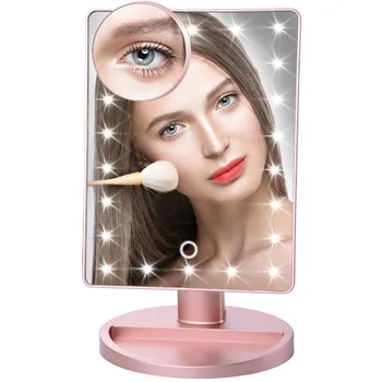 

Led Touch Screen Makeup Mirror 10x Magnifying Professional Vanity Mirror With 22 Led Lights Health Beauty Adjustable Countertop