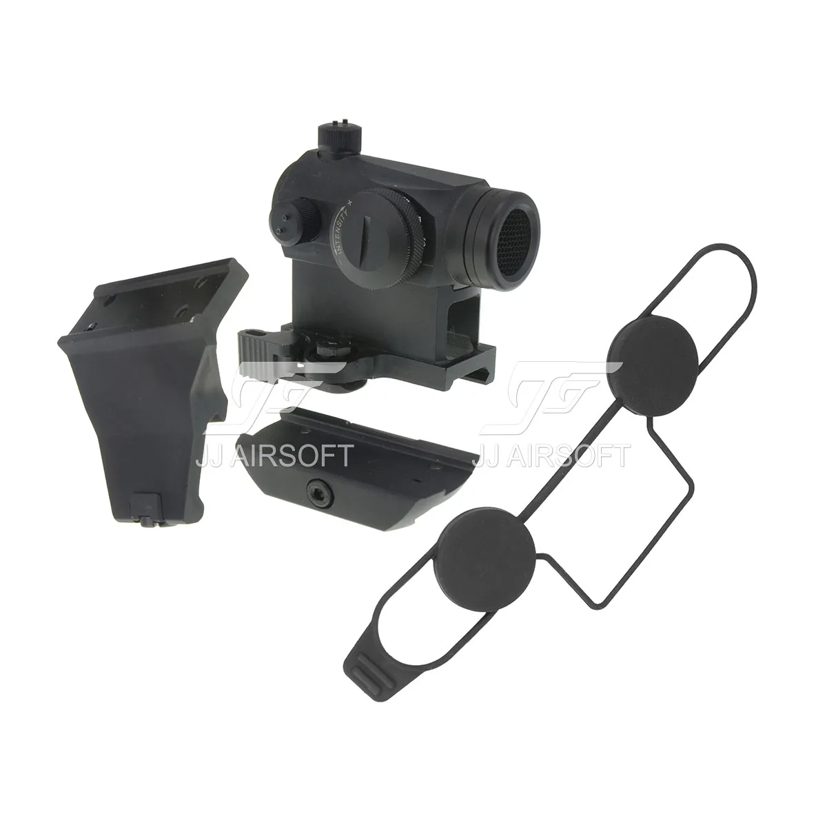 JJ Airsoft Micro 1x24 Red Dot с Killflash / Kill Flash 45 градусов крепление со смещением быстрое и низкое