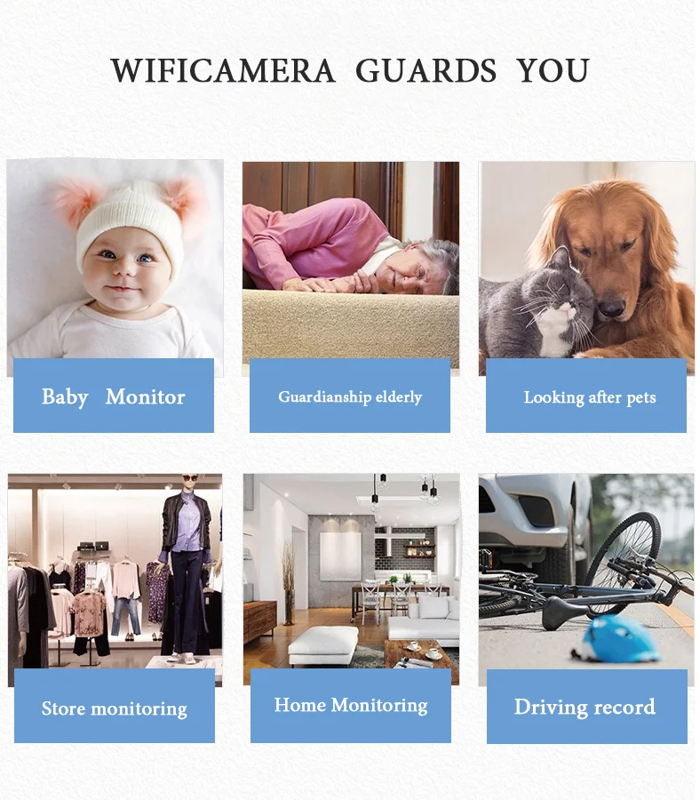 Мини беспроводная WiFi HD 1080P IP камера ночного видения для домашней безопасности