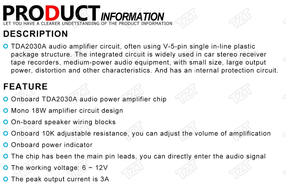TDA2030 модуль питания TDA2030 аудио усилитель плата модуль TDA2030A 6-12 в один