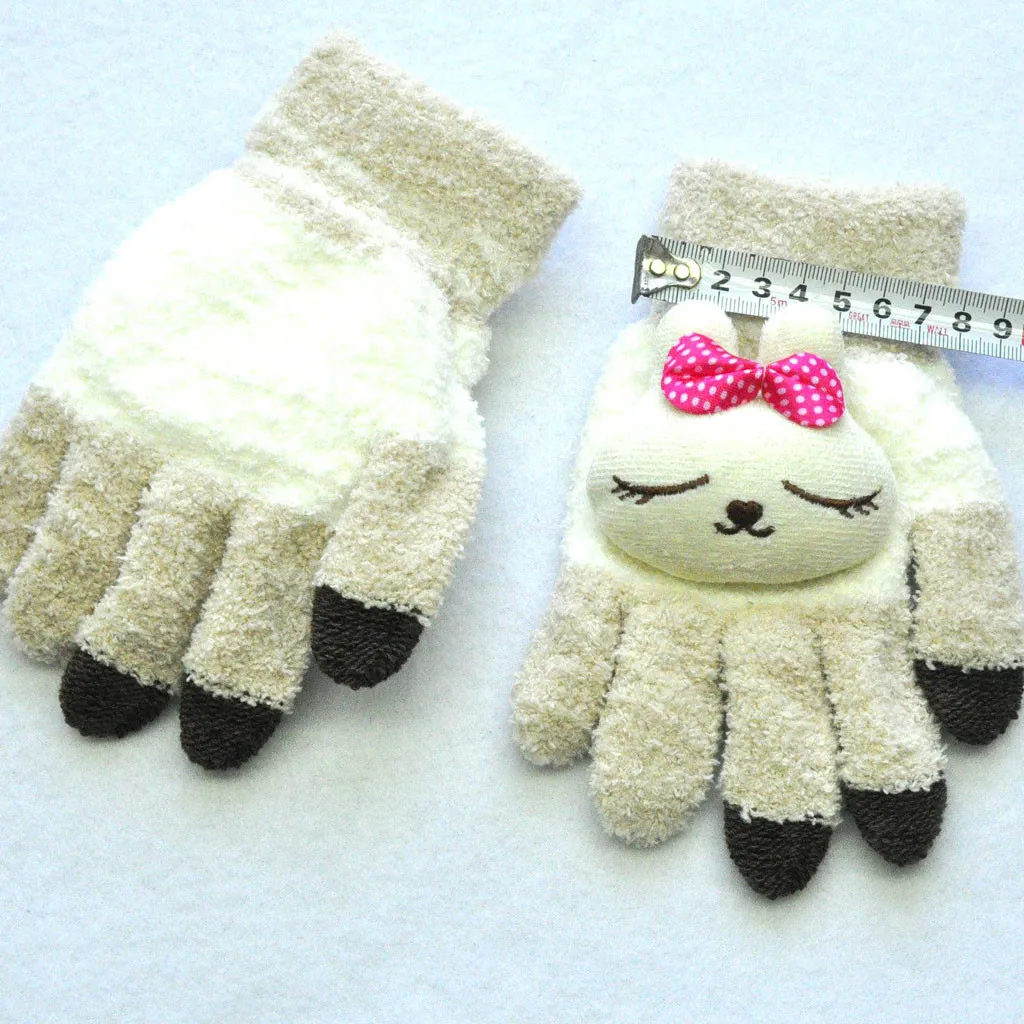 mens suede gloves Kids Gloves New Years Cute Cartoon Bear Boys Girls Glove Winter Knit Wool Newborn Warm Mittens Velvet Thick Children Guantes max grip gloves
