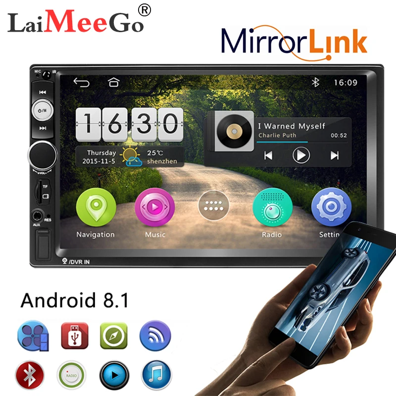 Автомобильный радиоприемник 2 Гб ОЗУ Android 8 1 четырехъядерный процессор 7 дюймов 2DIN