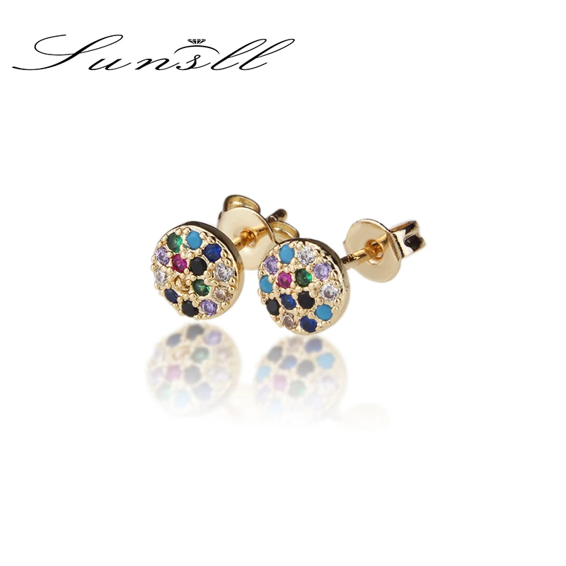 SUNSLL новые модные золотые серьги-гвоздики круглые/квадратные серьги из