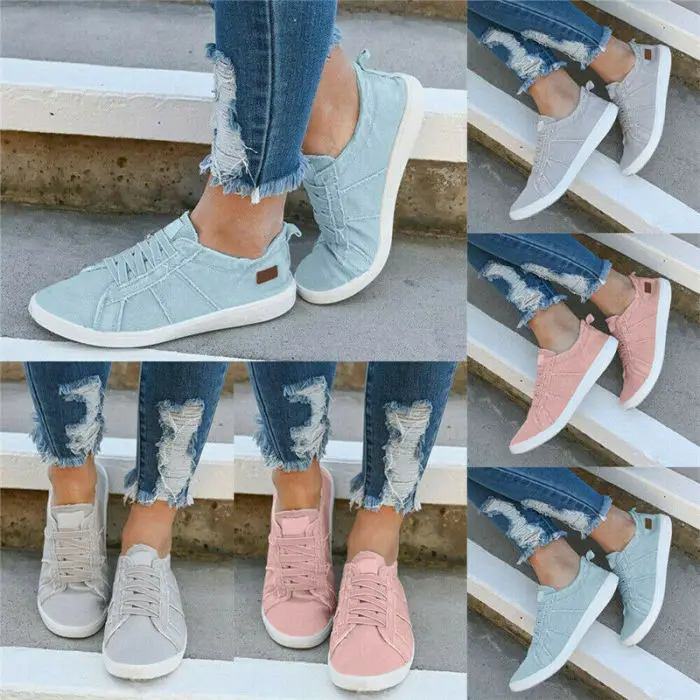 Лидеры продаж товары для женщин парусиновые кроссовки на плоской подошве повседневная износостойкая бритвенная кромка плоская эластичная резинка обувь-B5
