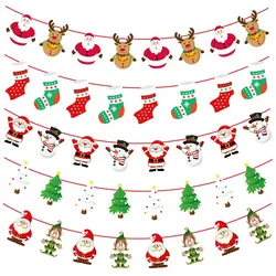 Guirnalda de Navidad de 3M, Bandera de Papá Noel, muñeco de nieve, alce, árboles de Navidad, banderines de decoración, bandera colgante, regalo de Navidad para el hogar 2022