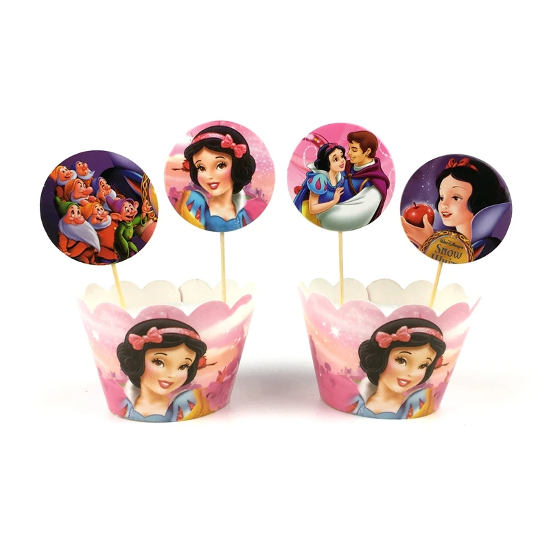 24 шт., Белоснежка, семь гномов, обертки для кексов, украшения для дня рождения, украшения торта, топперы для малышей, подарки для детей, товары для мероприятий
