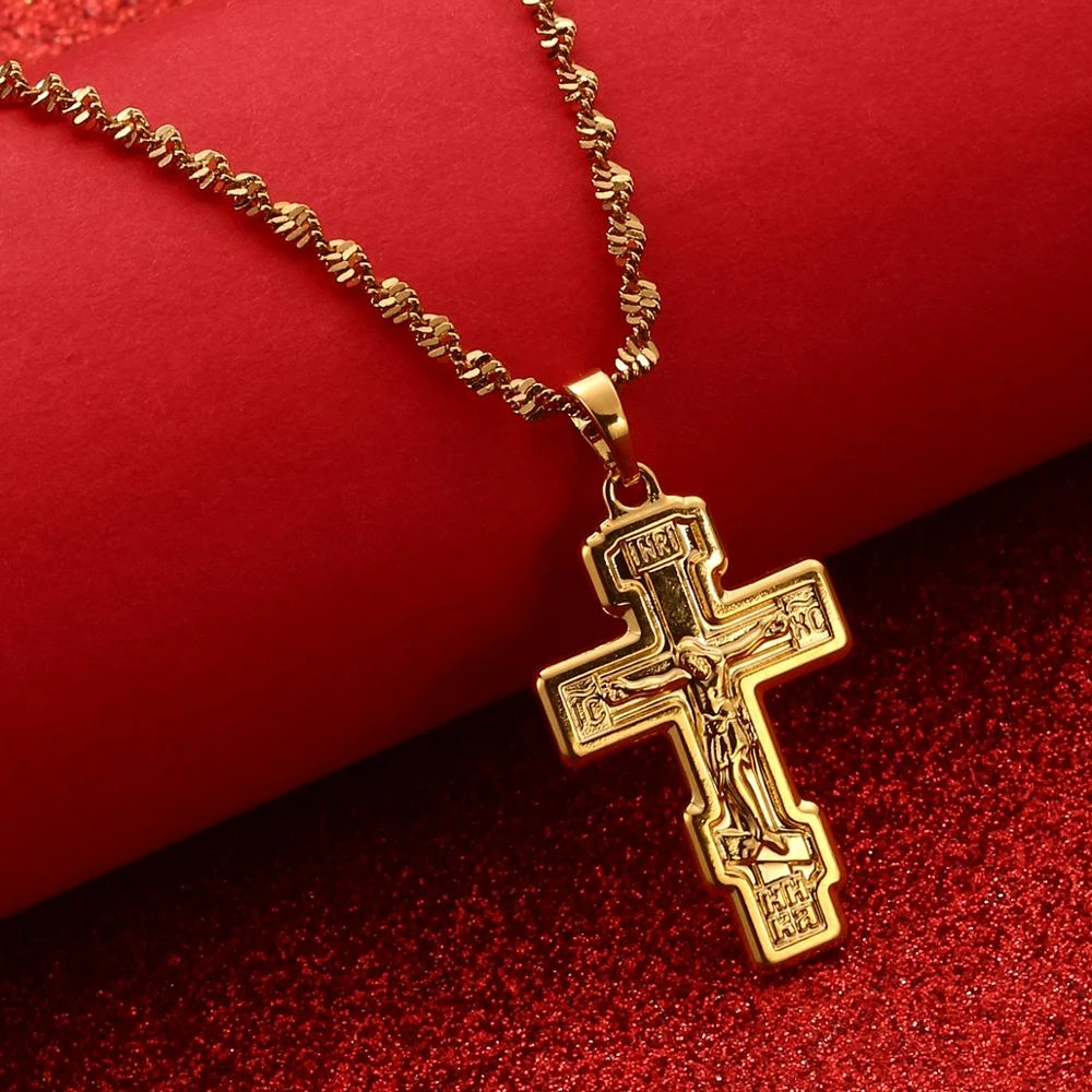 男性と女性のための十字架の形をしたペンダント付きネックレス キリスト教のイエス ナザレ ユダヤ人の王 Inri 十字架 ペンダント Aliexpress