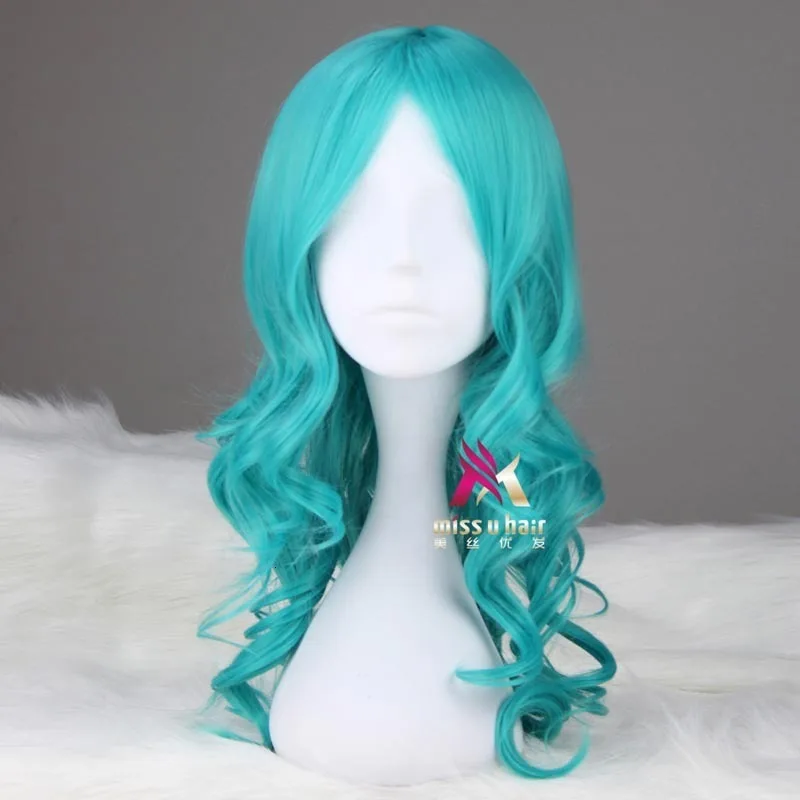 New wave green long wigs of synthetic hair sailor neptune kaiou michiru cosplay wig complete heat resistance