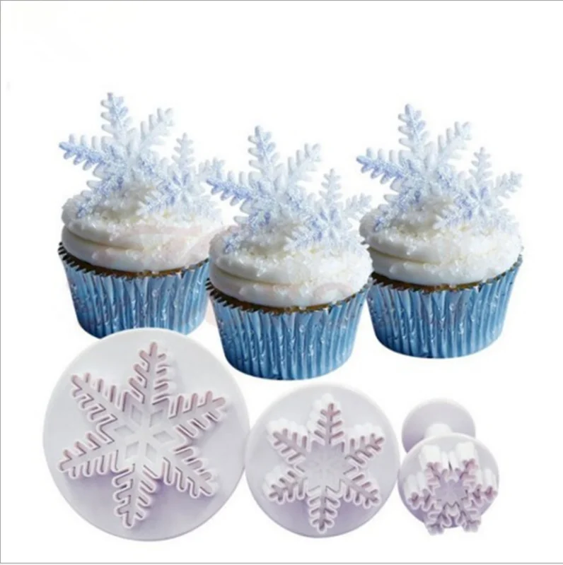 Рождественская Снежинка печенья форма для fondant (сахарная) сахара поршень