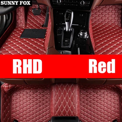 Right hand drive/RHD сделано для Toyota Prius XW30 Vios 5D полное покрытие чехол автомобиль-Стайлинг ковер нескользящий подводка для глаз(2009 - Название цвета: Red