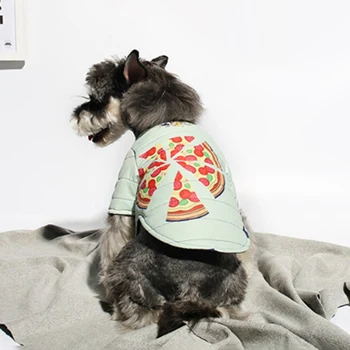 

HotDog Puppy Coat Winter Pizza Printed Clothes Warm 2 Legged Thickening Jacket For Teddy Bulldog Clothes Dog Coats Y
