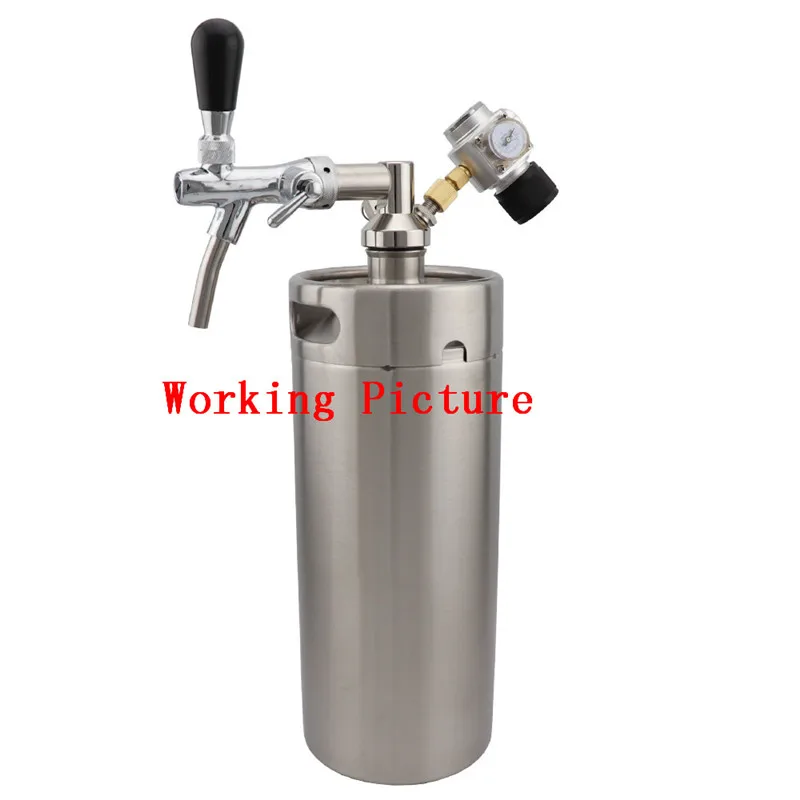 Stainless Steel Beer Growler Dispenser Tap Spear and Co2 Gas Regulator 0-30 PSI for Home brew bar Set (44)