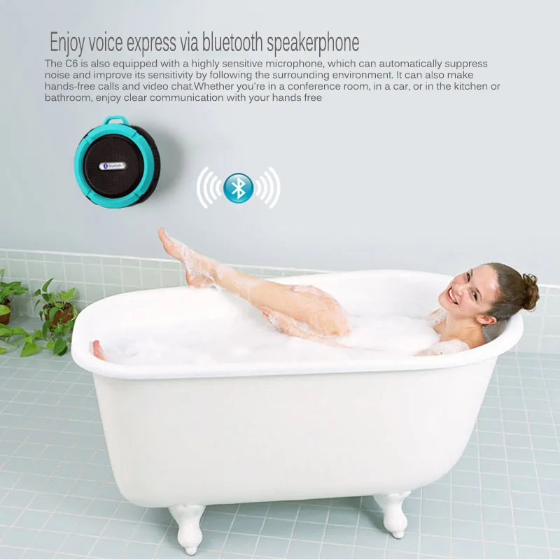 Bluetooth Динамик Hands-Free Душ динамик водонепроницаемый динамик стерео звук беспроводной динамик в микрофон с ударопрочный пылезащитный