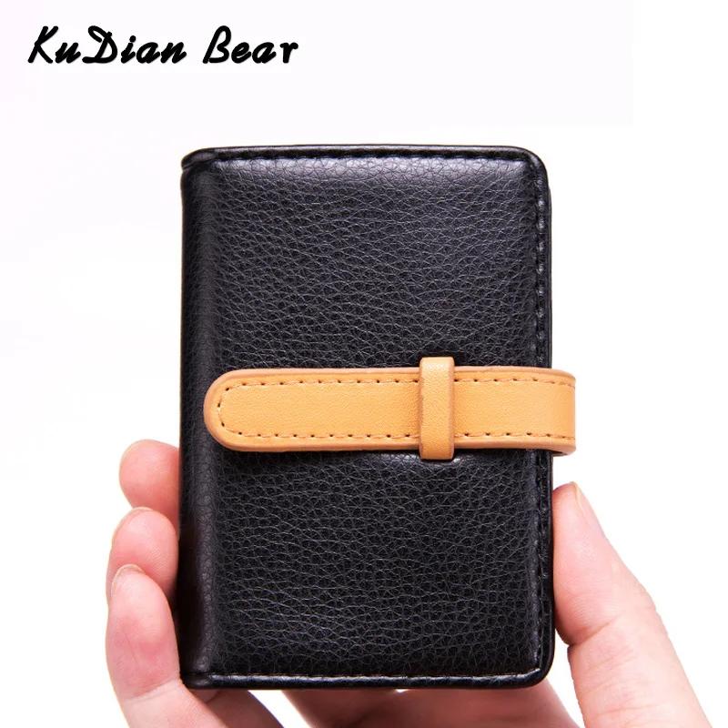 KUDIAN BEAR, 26 бит, бизнес-держатель для карт, для женщин, искусственная кожа, для мужчин, чехол для кредитных ID карт, мульти-карты, органайзер, Tarjetero BIY063, PM49