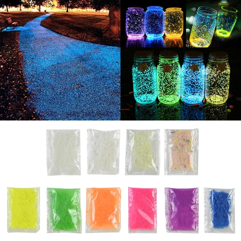 Glow-In-Dark-Patio Bottle Sand-Stone Fish-Tank-Ornaments Gravel Fluorescent Luminous