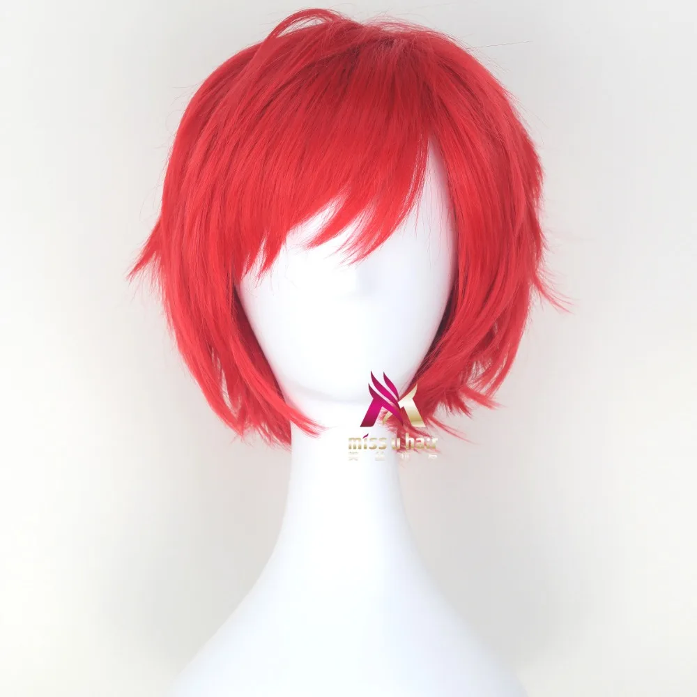Re:Life in a Different World from Zero Reinhard van Astrea Cosplay Wigs 30cm Red Synthetic Hair Perucas Cosplay Wig + wig cap